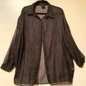 Plus - 2 Hearts Sheer Blouse